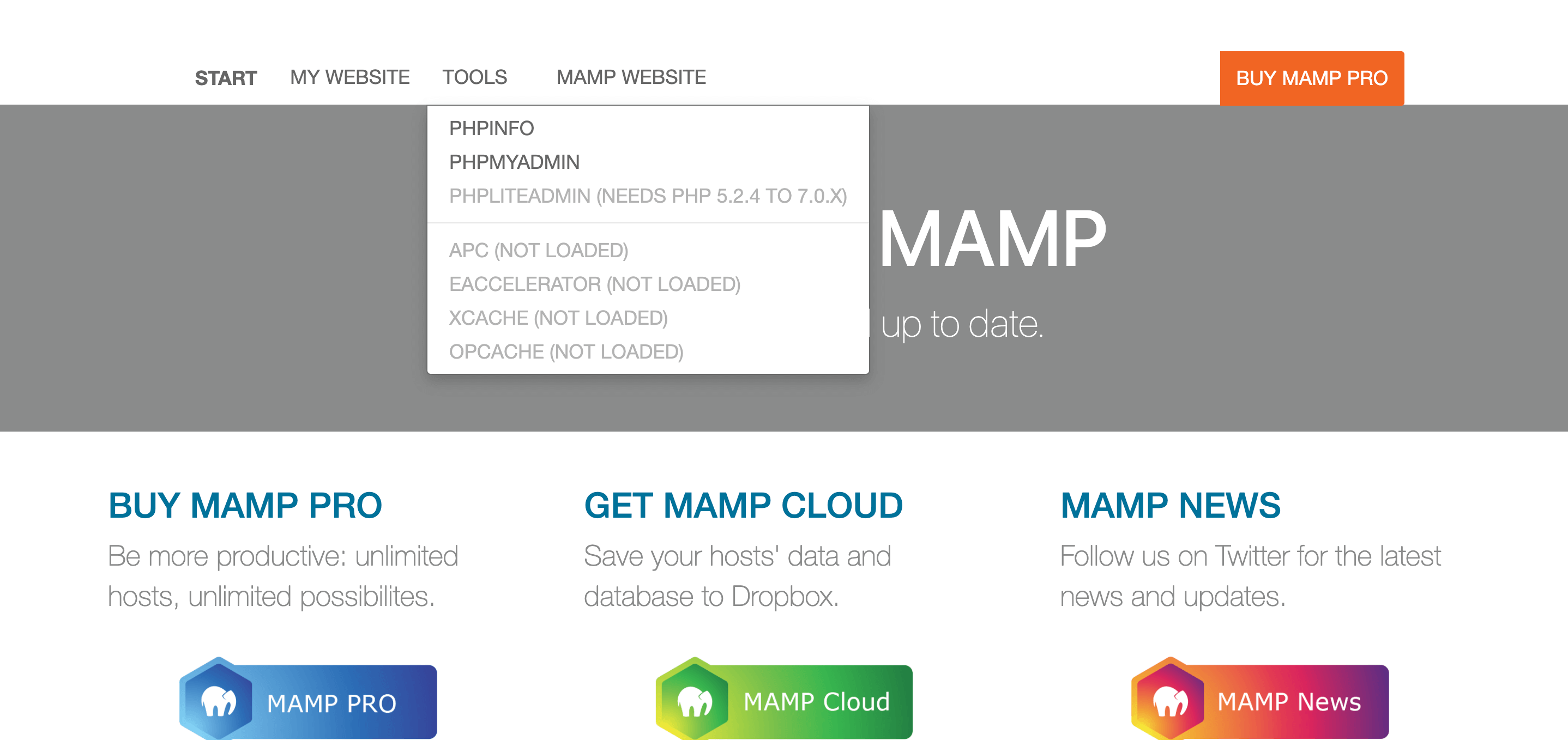 MAMPのデータベース作成